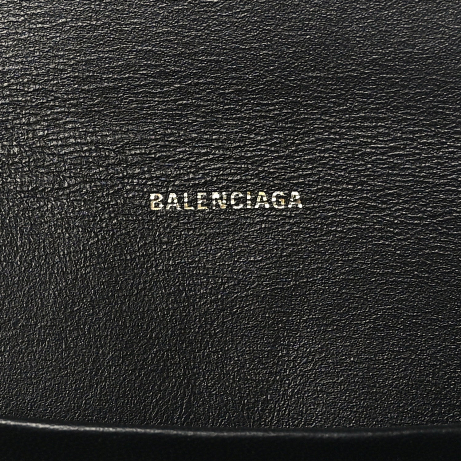 Balenciaga Shiny Calfskin Crocodile Embossed Hourglass Flap Flat Pouch Black 6 of 7
