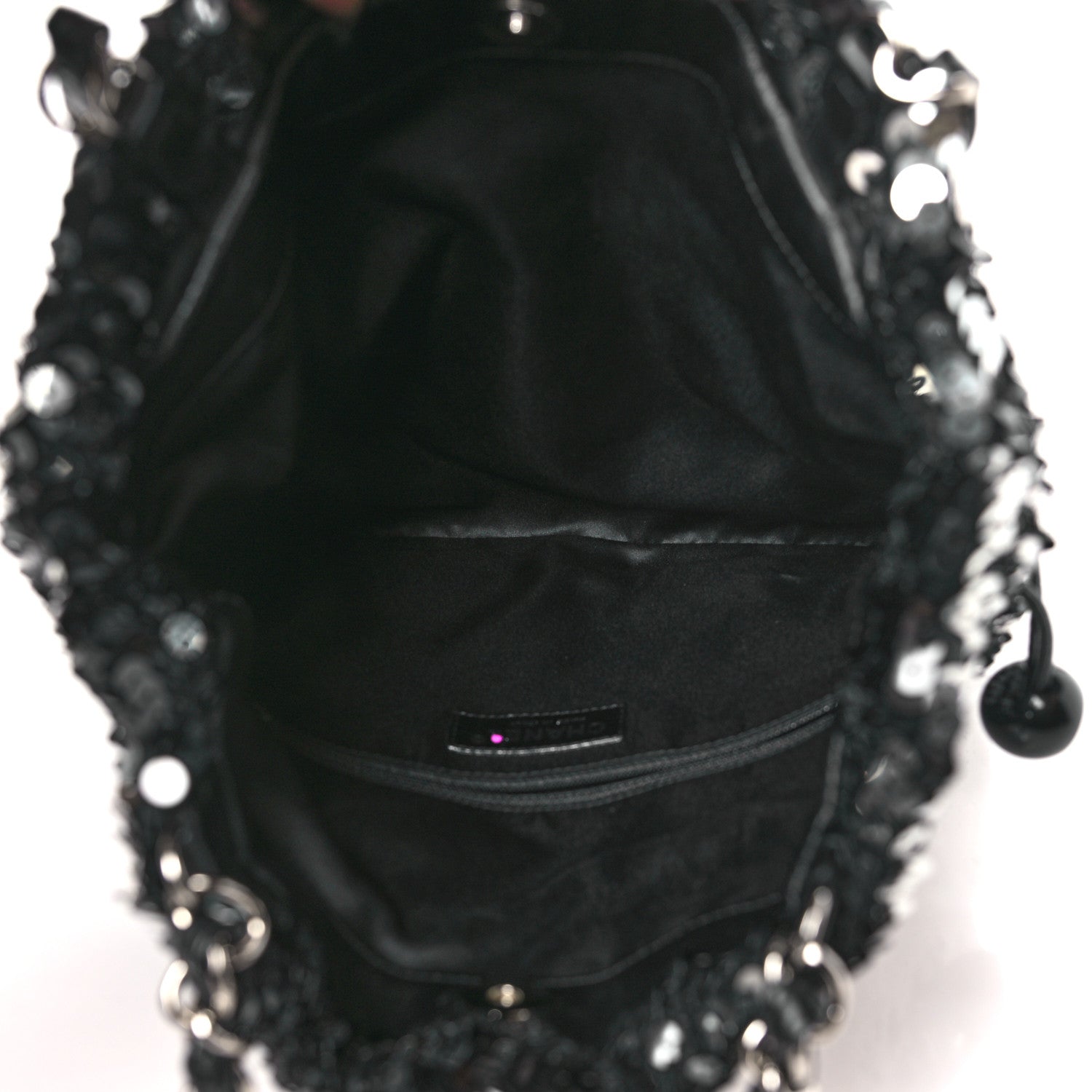 Chanel Sequin Summer Night Medium Drawstring Tote Black 5 of 10