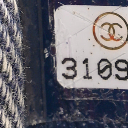 Chanel Denim Embossed CC Logo Print Jumbo Single Flap Blue 7 of 9