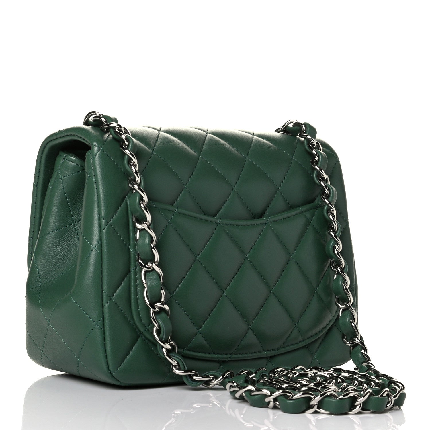 Chanel Lambskin Quilted Mini Square Flap Green 2 of 7