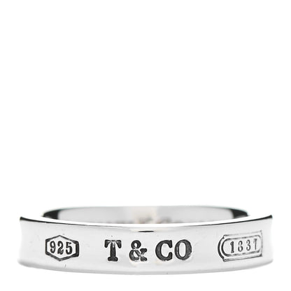Tiffany Sterling Silver Narrow 1837 Band Ring 53 6.25 1 of 5