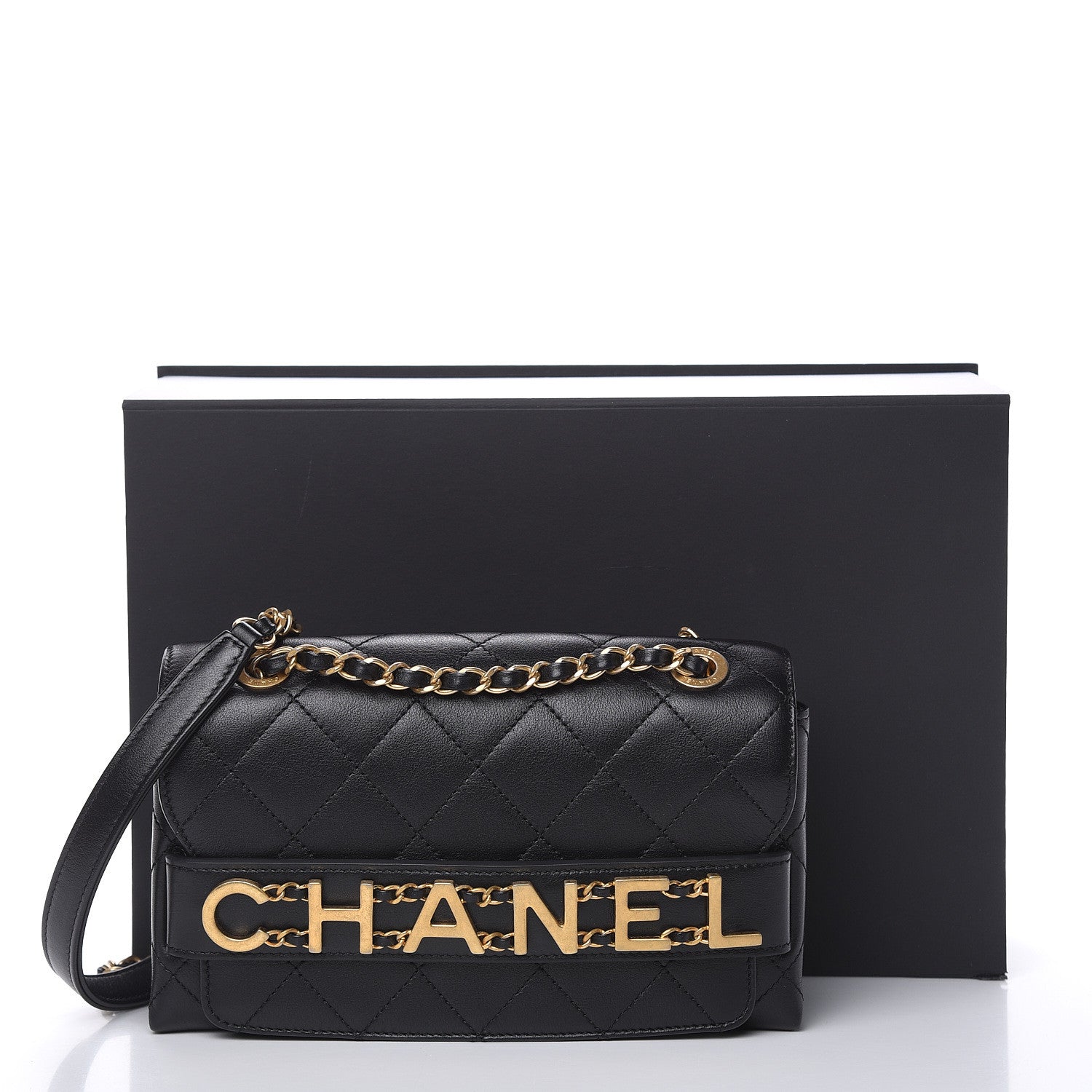 Chanel Calfskin Quilted Small Enchained Flap Black 12 of 12