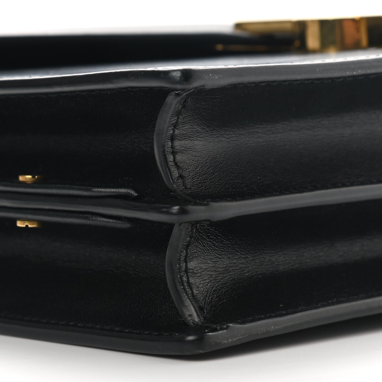 Smooth Calfskin Monogram Cassandra Clasp Bag Black