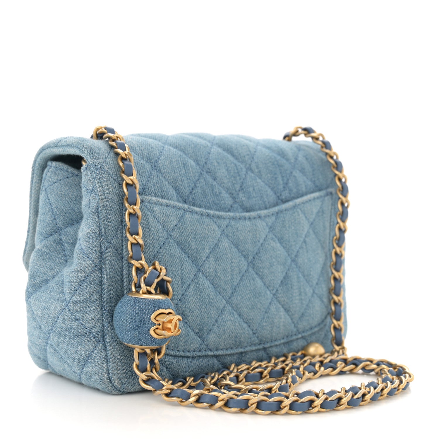Chanel Denim Quilted Mini Pearl Crush Flap Blue 3 of 10