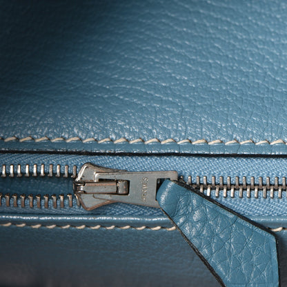Hermes Taurillon Clemence Birkin 35 Blue Jean 17 of 40