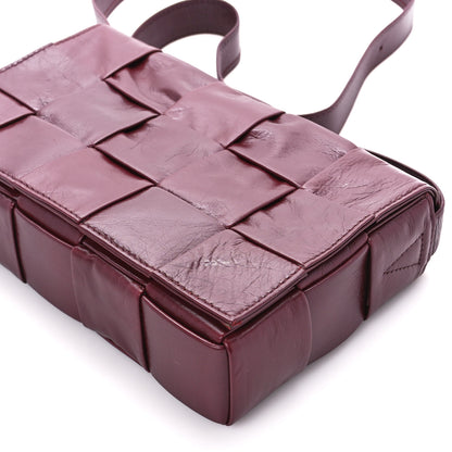 Bottega Veneta Paper Calfskin Maxi Intreccio Cassette Crossbody Bag Barolo 10 of 10