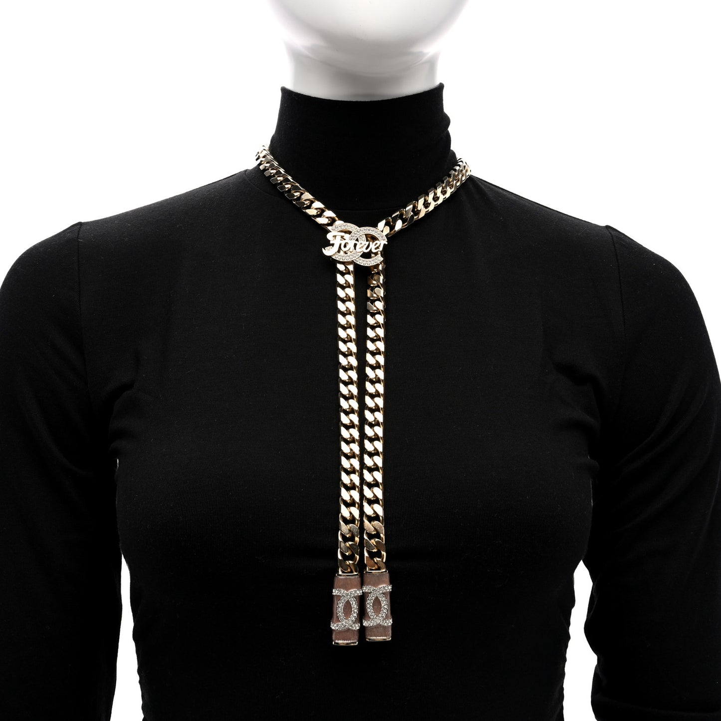 Crystal CC Forever Necklace Gold