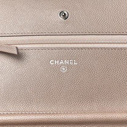 Chanel Caviar Quilted Wallet On Chain WOC Grey 5 of 10