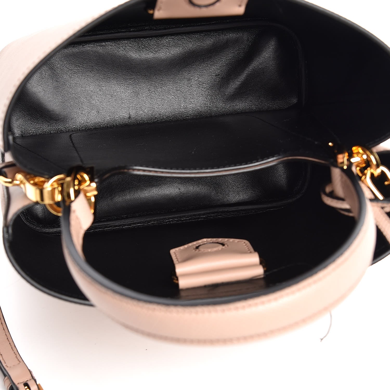 Prada Saffiano Cuir Medium Panier Bucket Bag Cipria Black 5 of 7