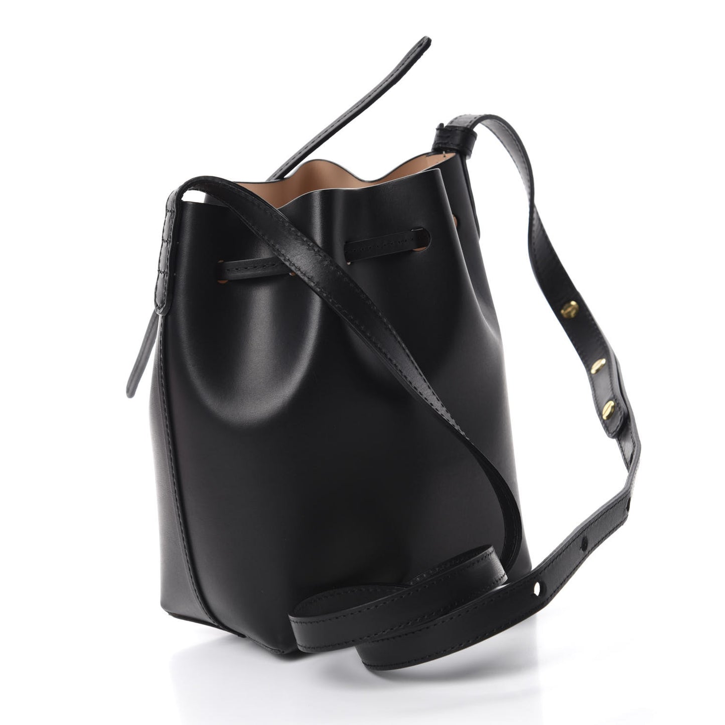 Vegetable Tanned Calfskin Mini Mini Bucket Bag Black Ballerina