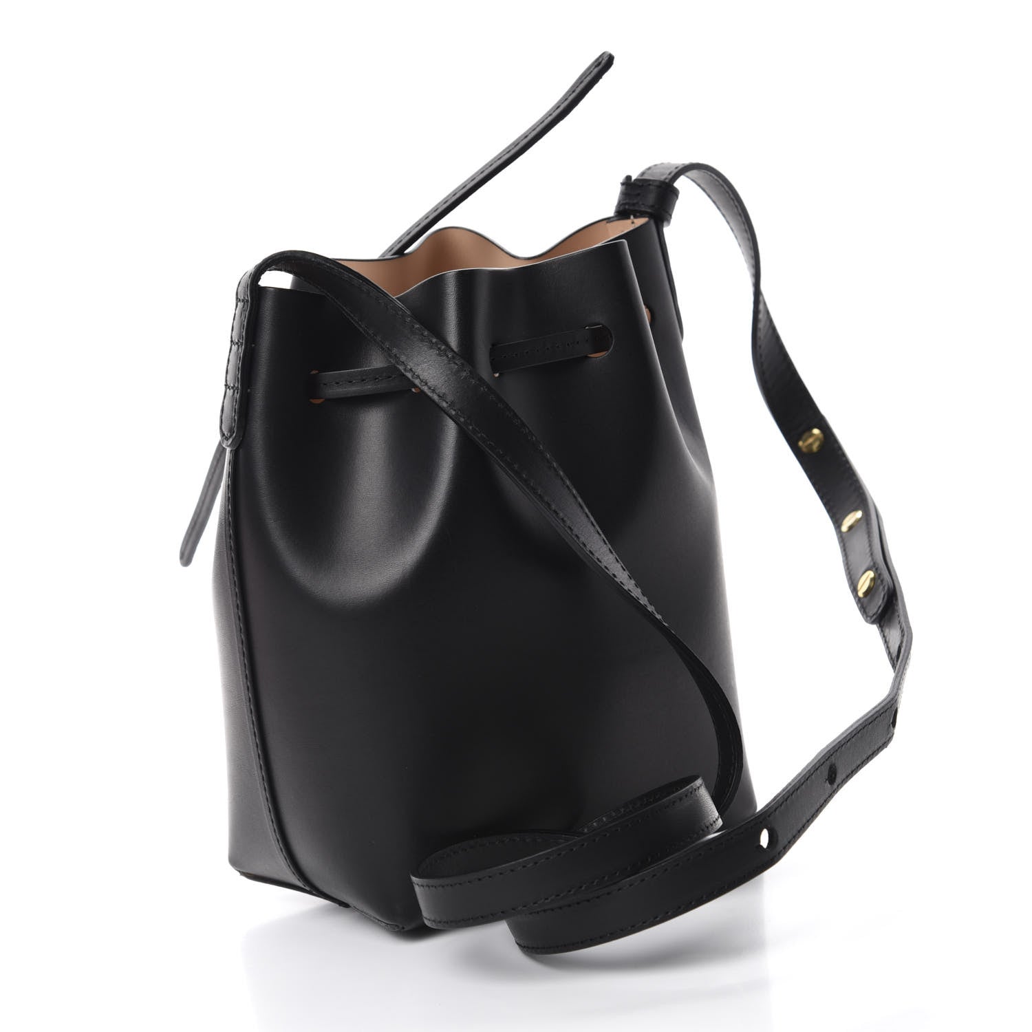 Mansur Gavriel Vegetable Tanned Calfskin Mini Mini Bucket Bag Black Ballerina 3 of 11