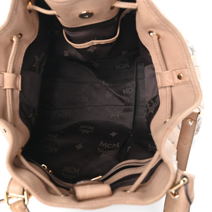 MCM Visetos Drawstring Bucket Bag Beige 5 of 11