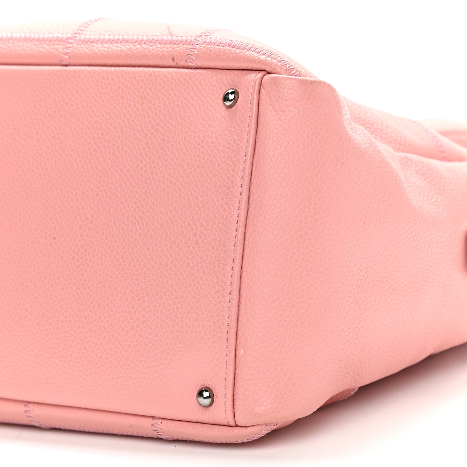 Chanel Caviar Square Stitched Bowler Pink 10 of 10