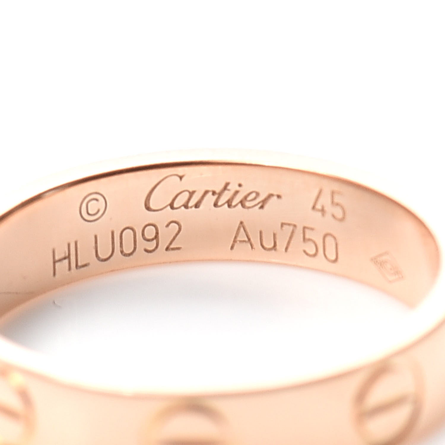 Cartier 18K Pink Gold 3.5mm LOVE Wedding Band Ring 45 3.25 4 of 4