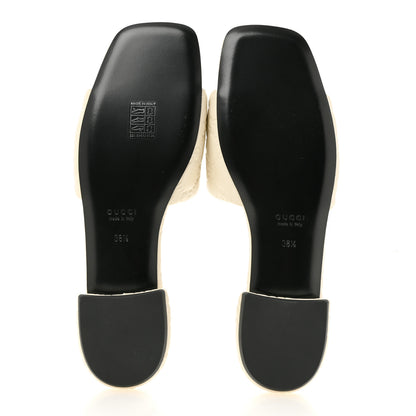 Gucci Nappa Double GG Flat Slide Sandals 38.5 New Ivoire 6 of 10