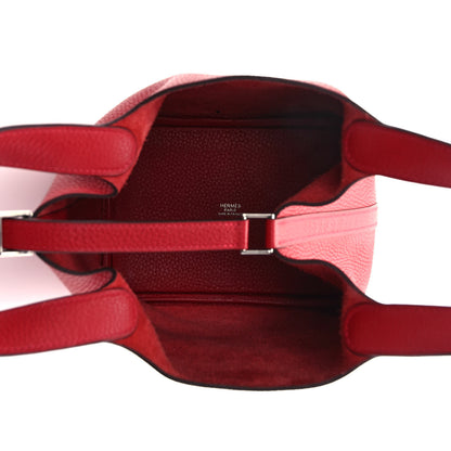 Hermes Taurillon Clemence Picotin Lock 18 PM Rouge Casaque 6 of 9