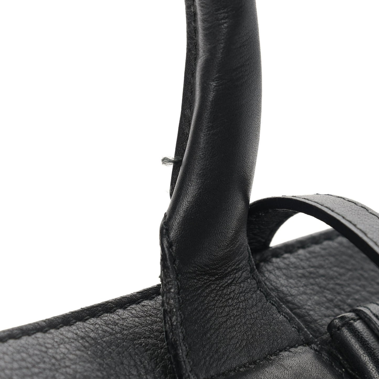 Grainy Calfskin House Check Small Banner Tote Black