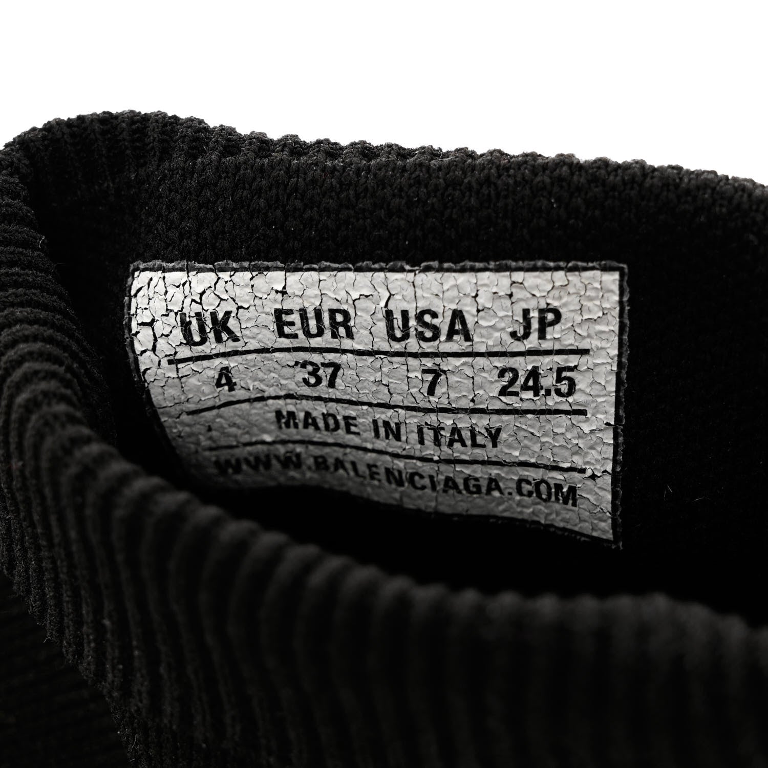 Balenciaga Neoprene Knit Womens Speed Sneakers 37 Black White 6 of 10