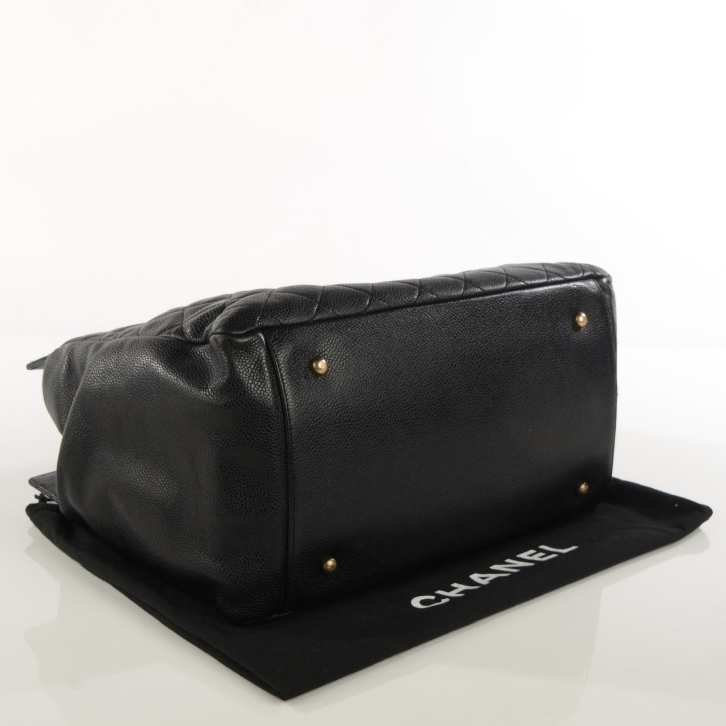 Caviar Quilted Grand Timeless Shopping Tote GTT Black