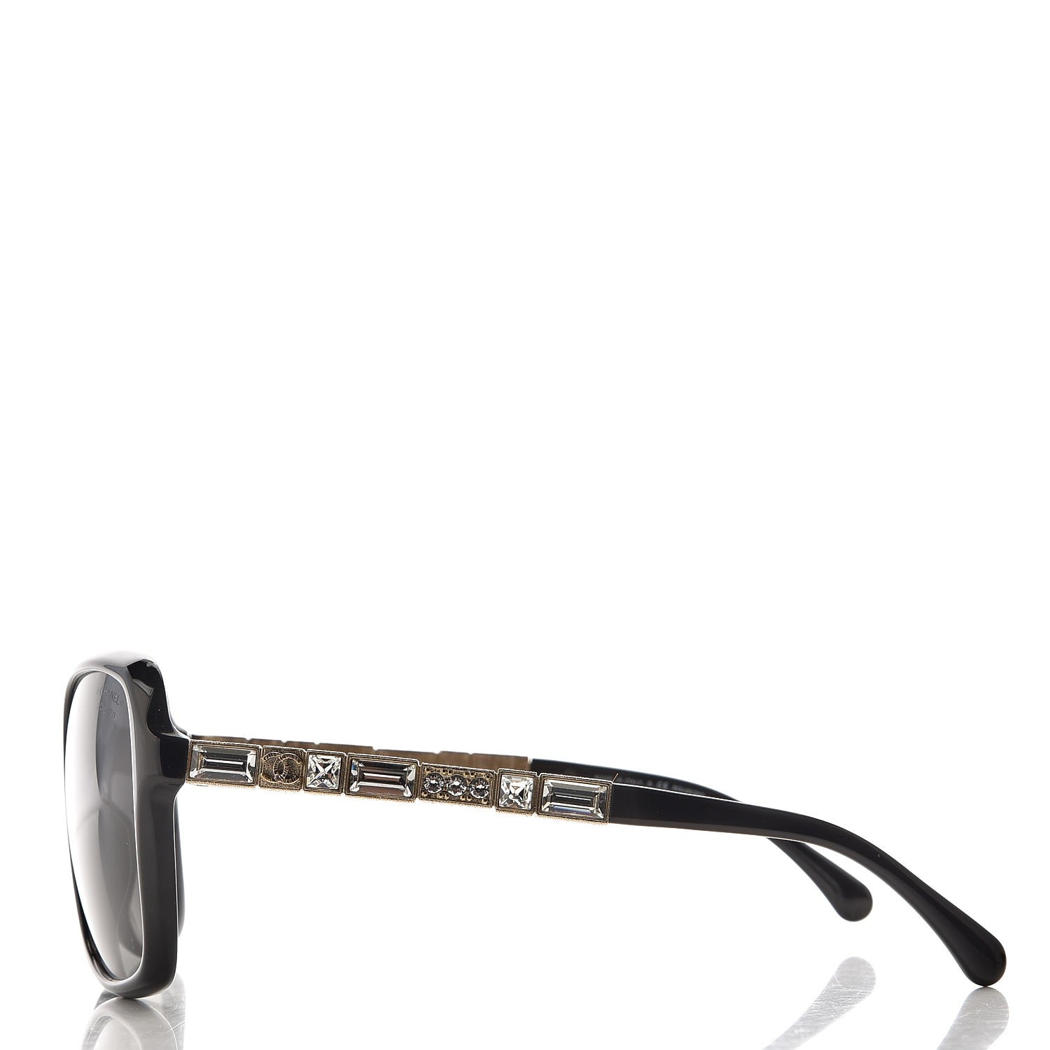 Chanel Crystal Baguette Polarized Square Sunglasses 5308-B Black 12 of 18