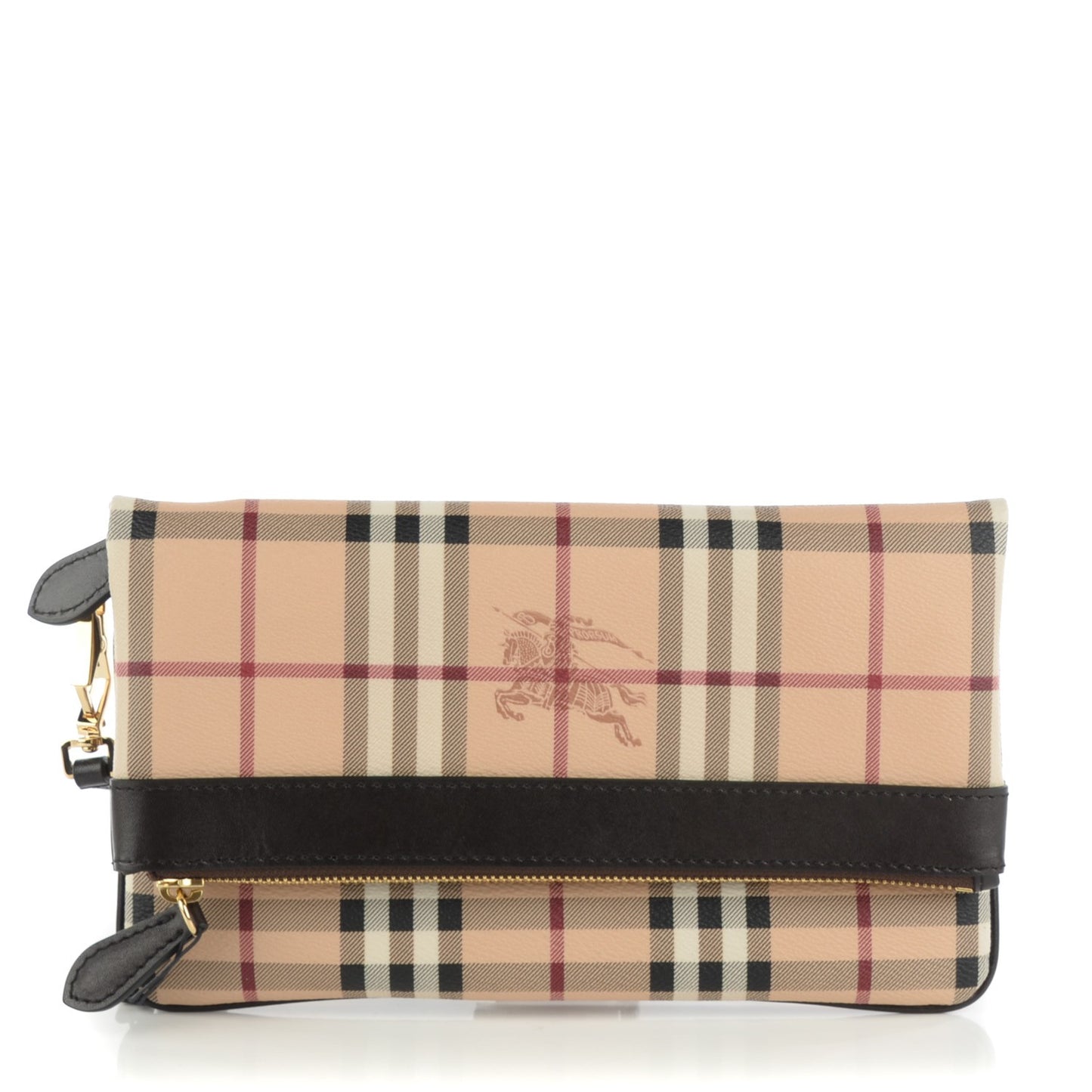 Haymarket Check Adeline Foldover Clutch Brown