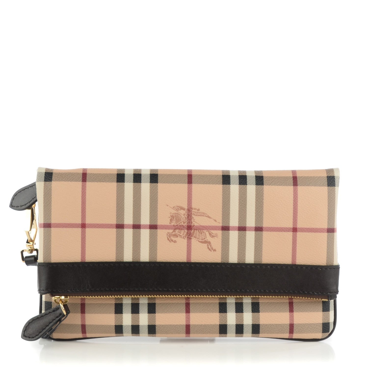 Burberry Haymarket Check Adeline Foldover Clutch Brown 1 of 6