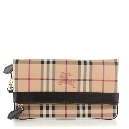Burberry Haymarket Check Adeline Foldover Clutch Brown 1 of 6