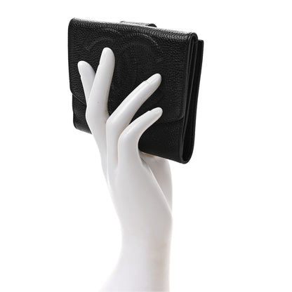 Chanel Caviar Timeless CC Compact French Wallet Black 2 of 7