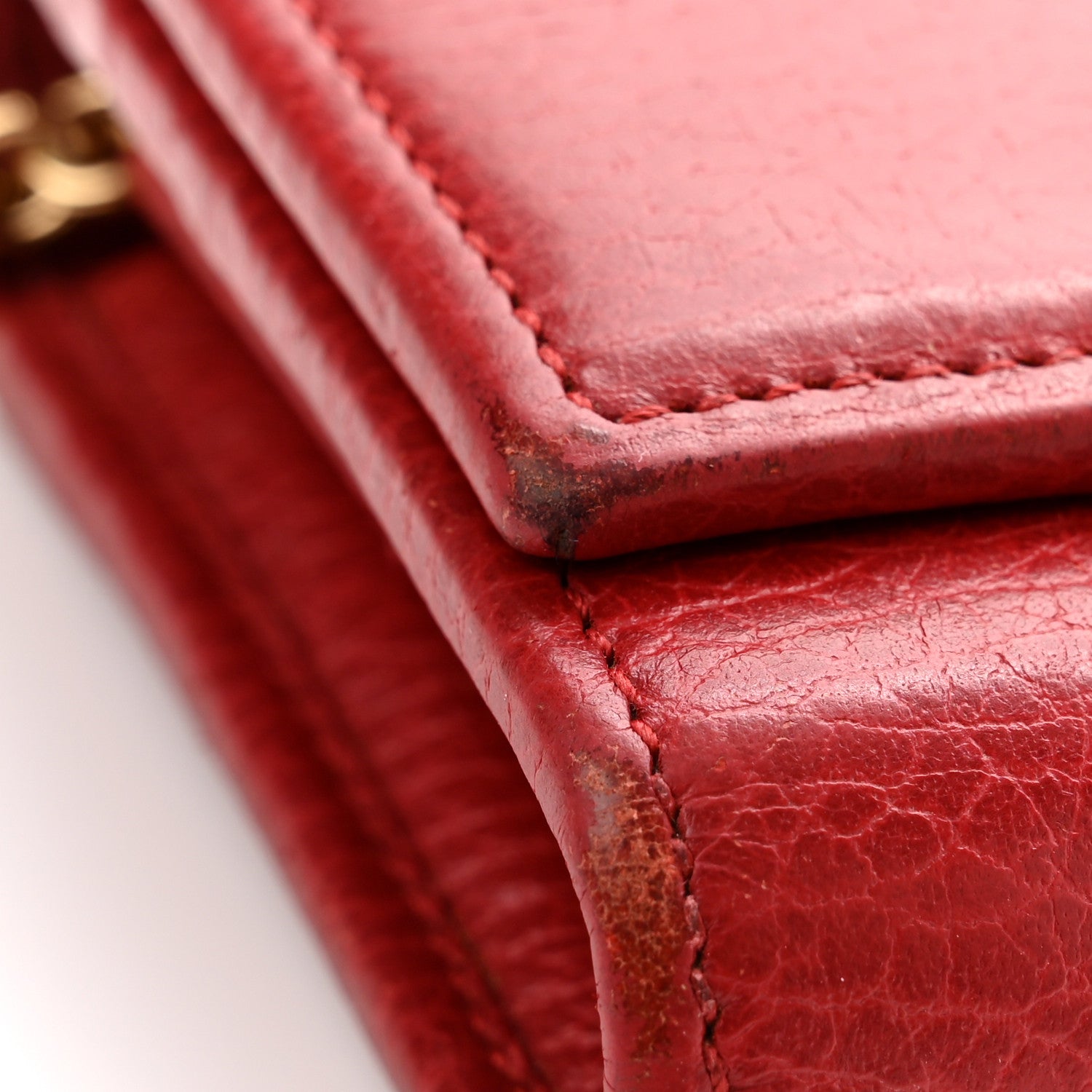 Gucci Dollar Calfskin Petite GG Marmont Wallet Chain Bag Hibiscus Red 13 of 13