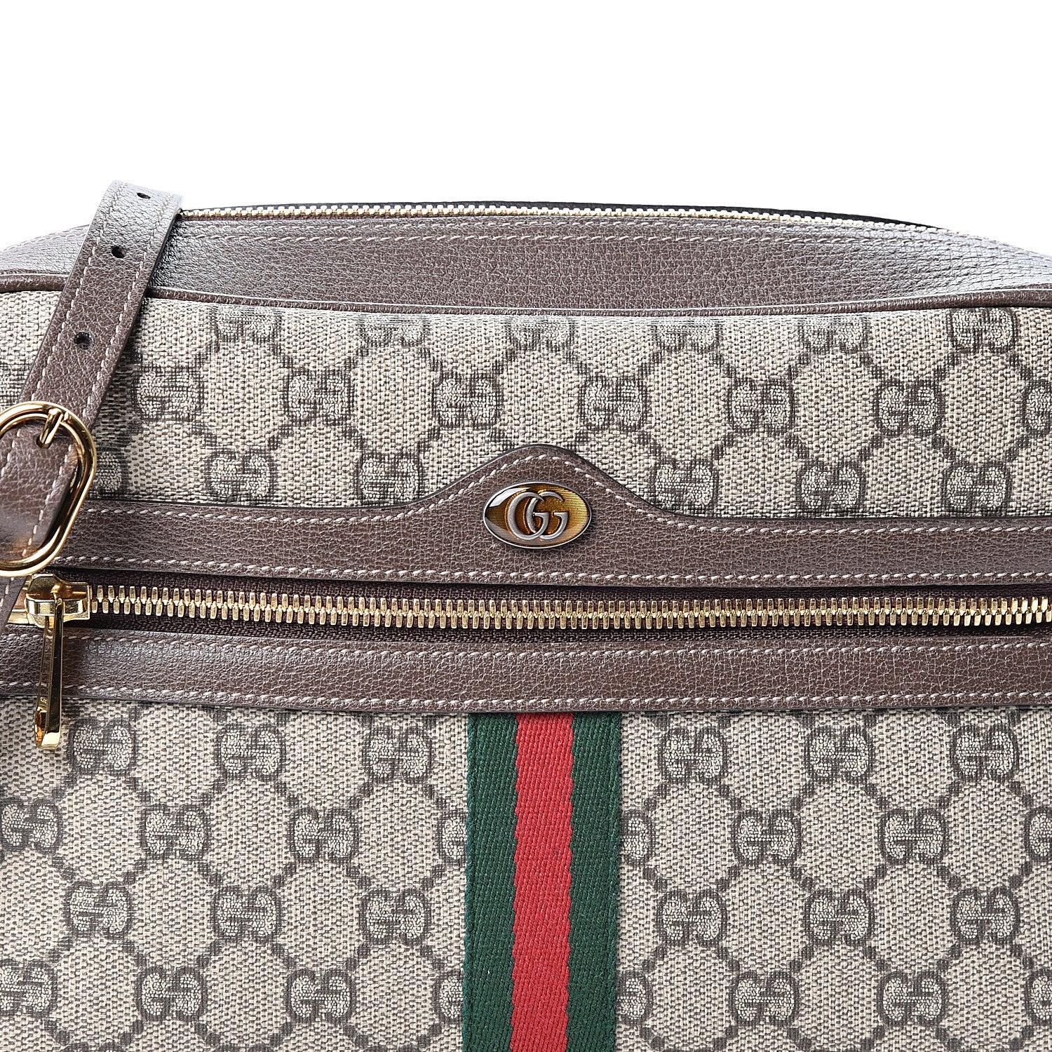 Gucci GG Supreme Monogram Web Small Ophidia Shoulder Bag Brown 7 of 9