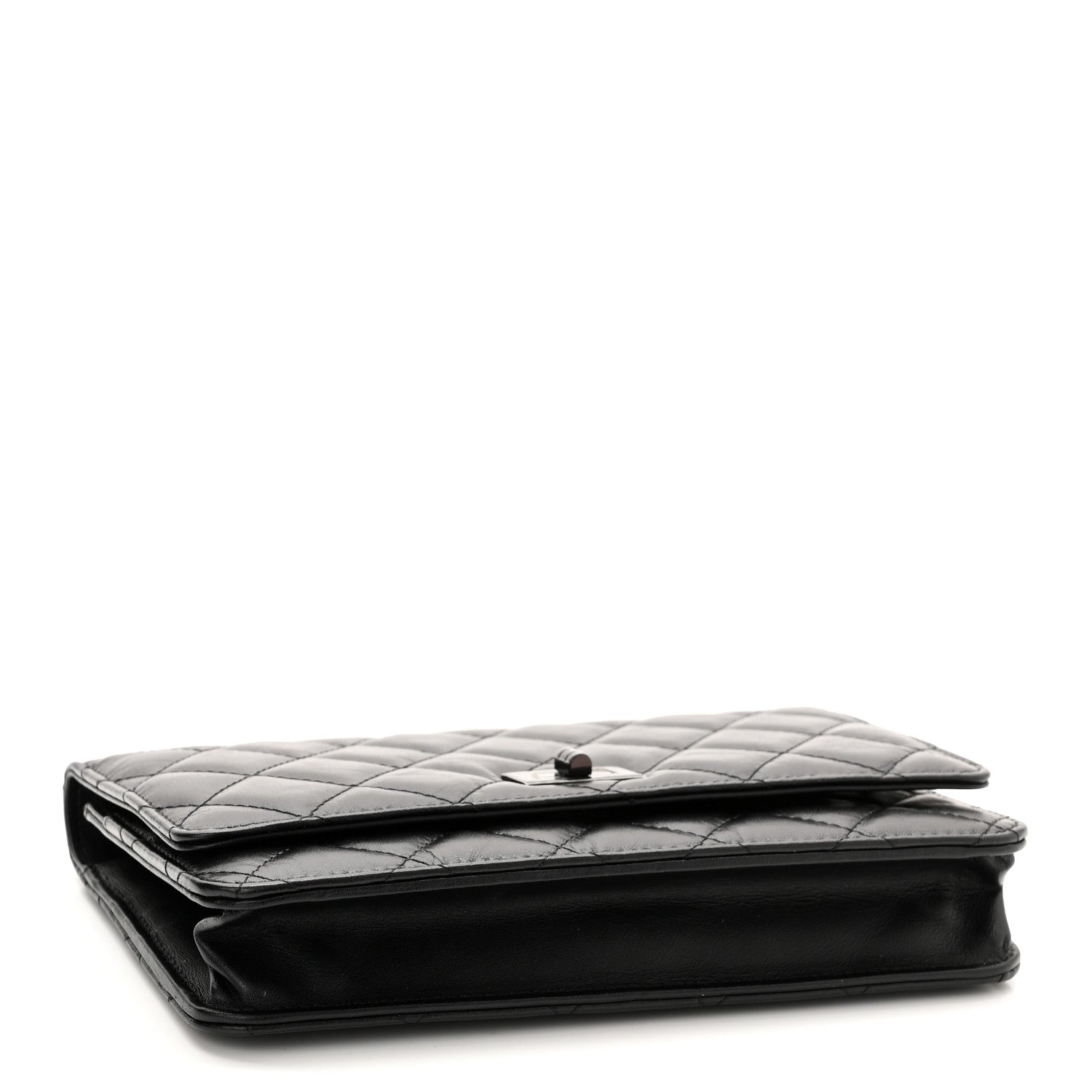 Chanel Aged Calfskin Quilted Reissue Wallet On Chain WOC So Black 4 of 11