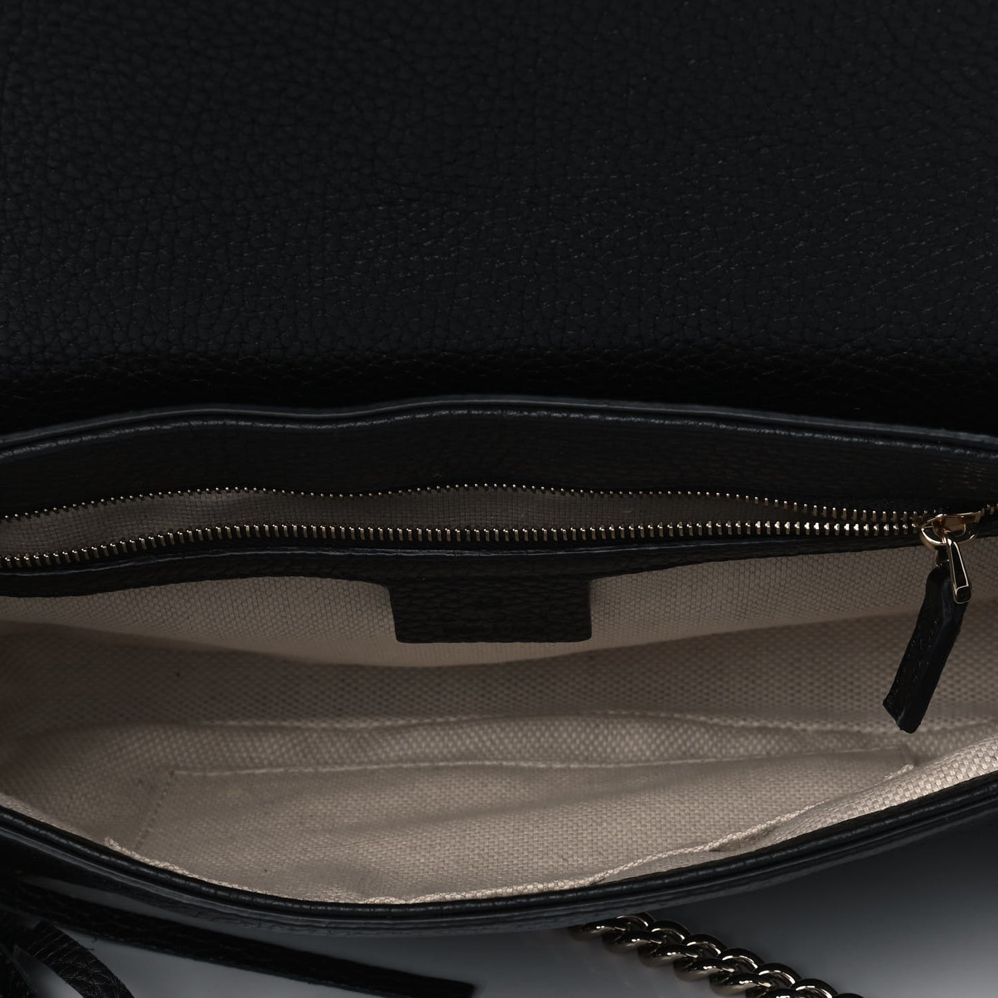 Pebbled Calfskin Medium Soho Flap Crossbody Black