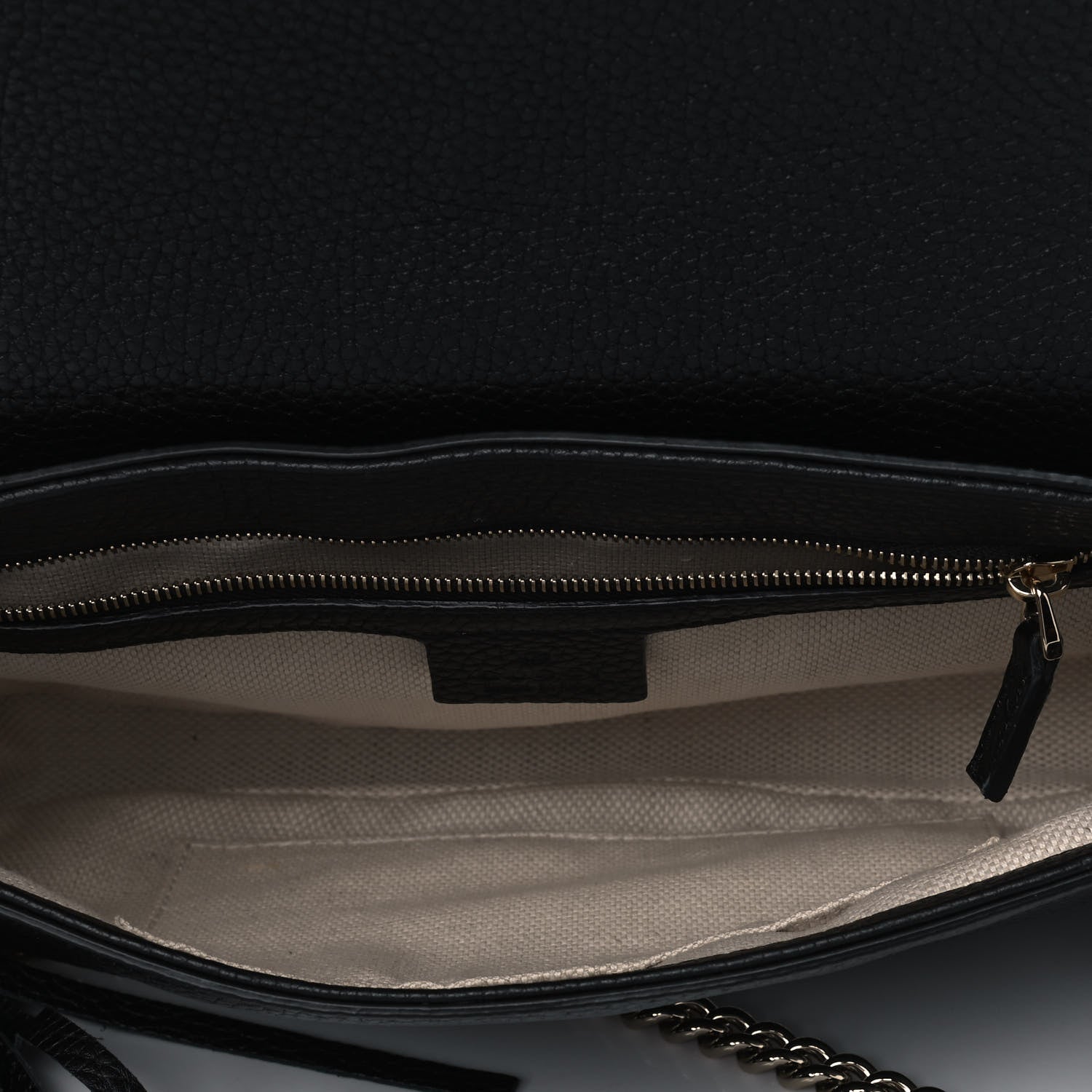 Gucci Pebbled Calfskin Medium Soho Flap Crossbody Black 4 of 5