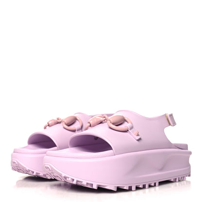 Gucci Soft Rubber Horsebit Touch Womens Strapped Sandals 37 Talc Pink 4 of 10