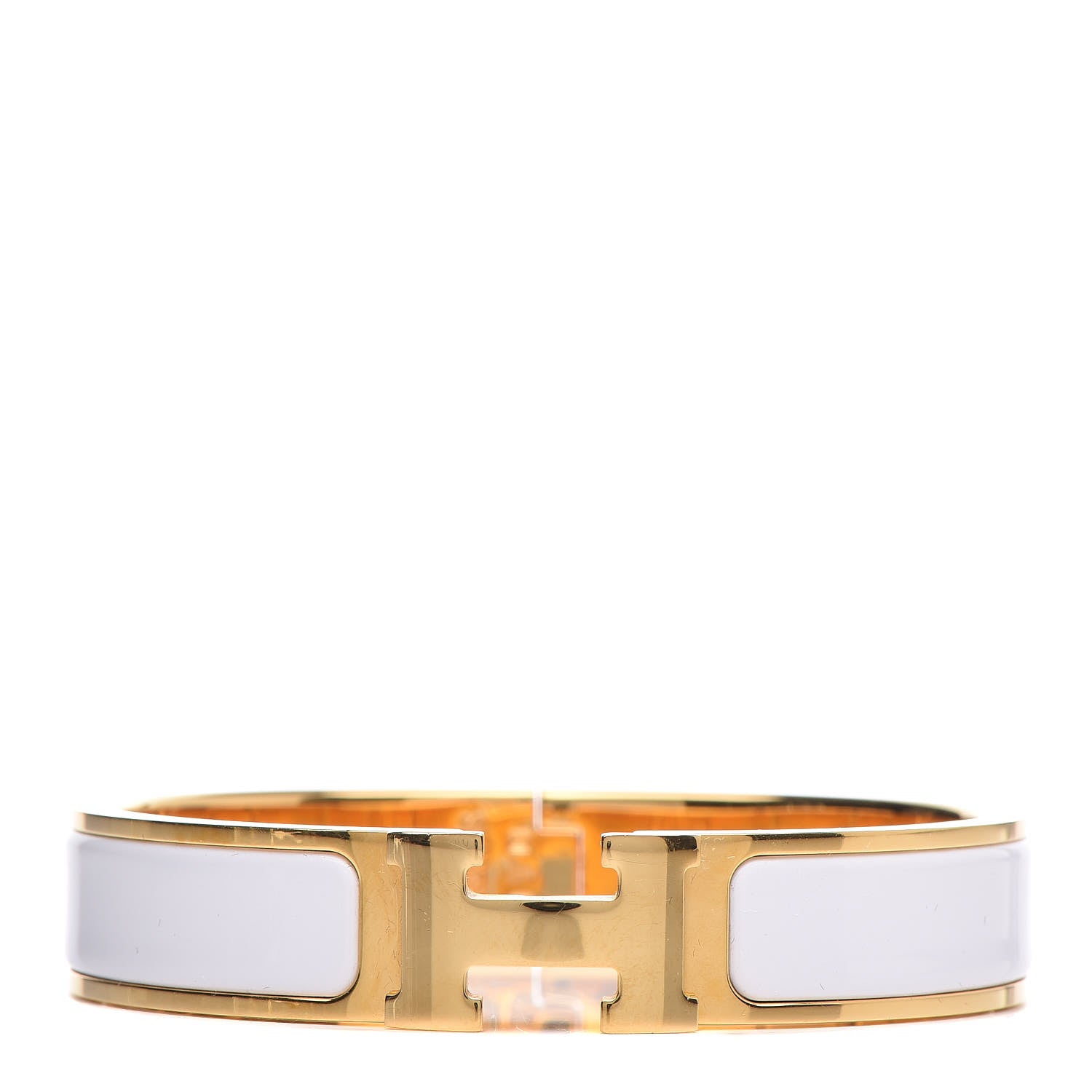 Hermes Enamel Narrow Clic Clac H Bracelet PM White 1 of 6