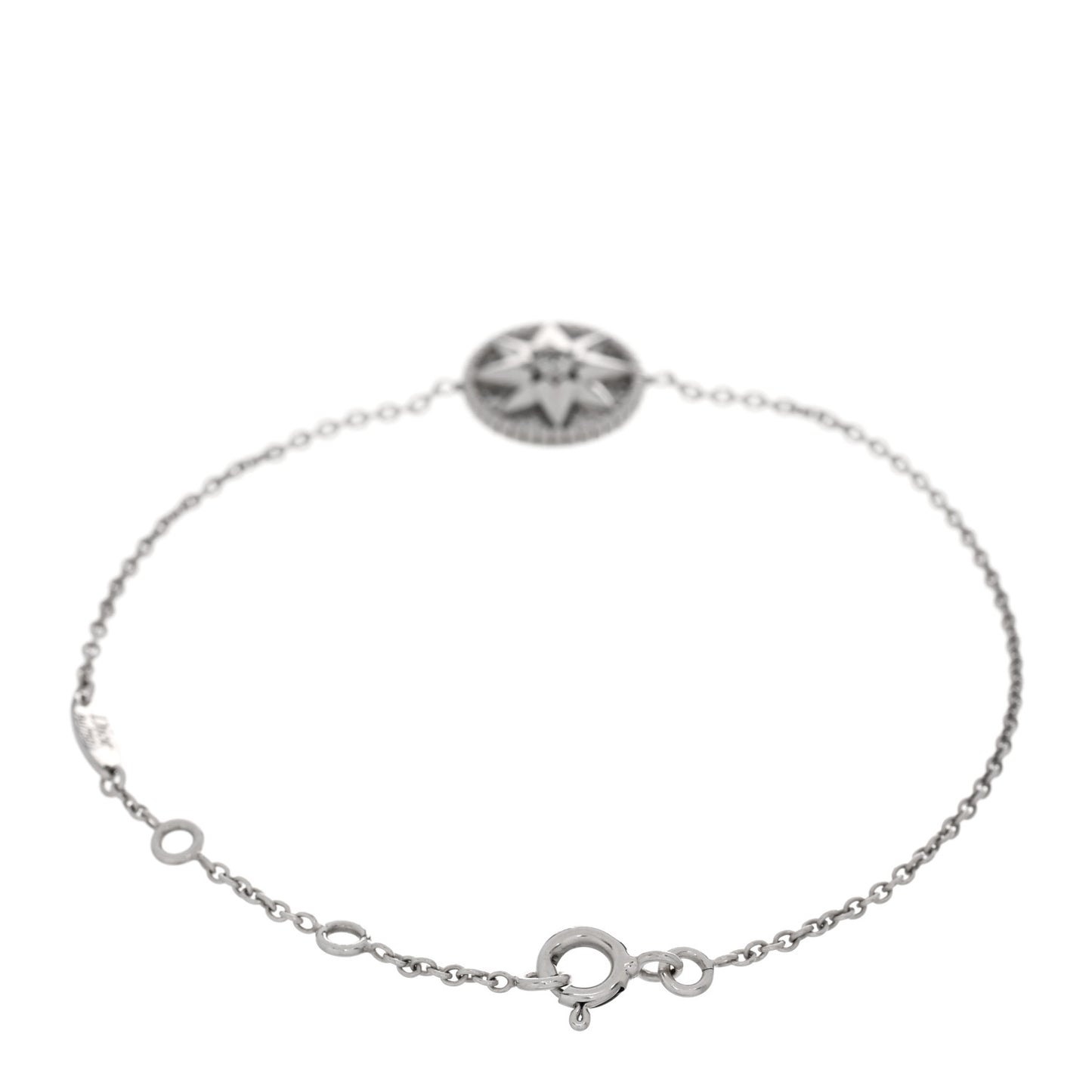 18K White Gold Pave Diamond Rose Des Vents Bracelet