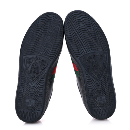 Gucci Miro Soft Calfskin Ayers Web Mens Ace Sneakers 10.5 Black Rosso 7 of 12