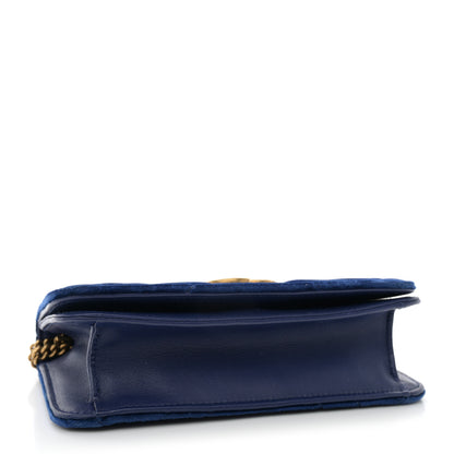 Gucci Velvet Matelasse GG Marmont Mini Bag Cobalt Blue 4 of 11