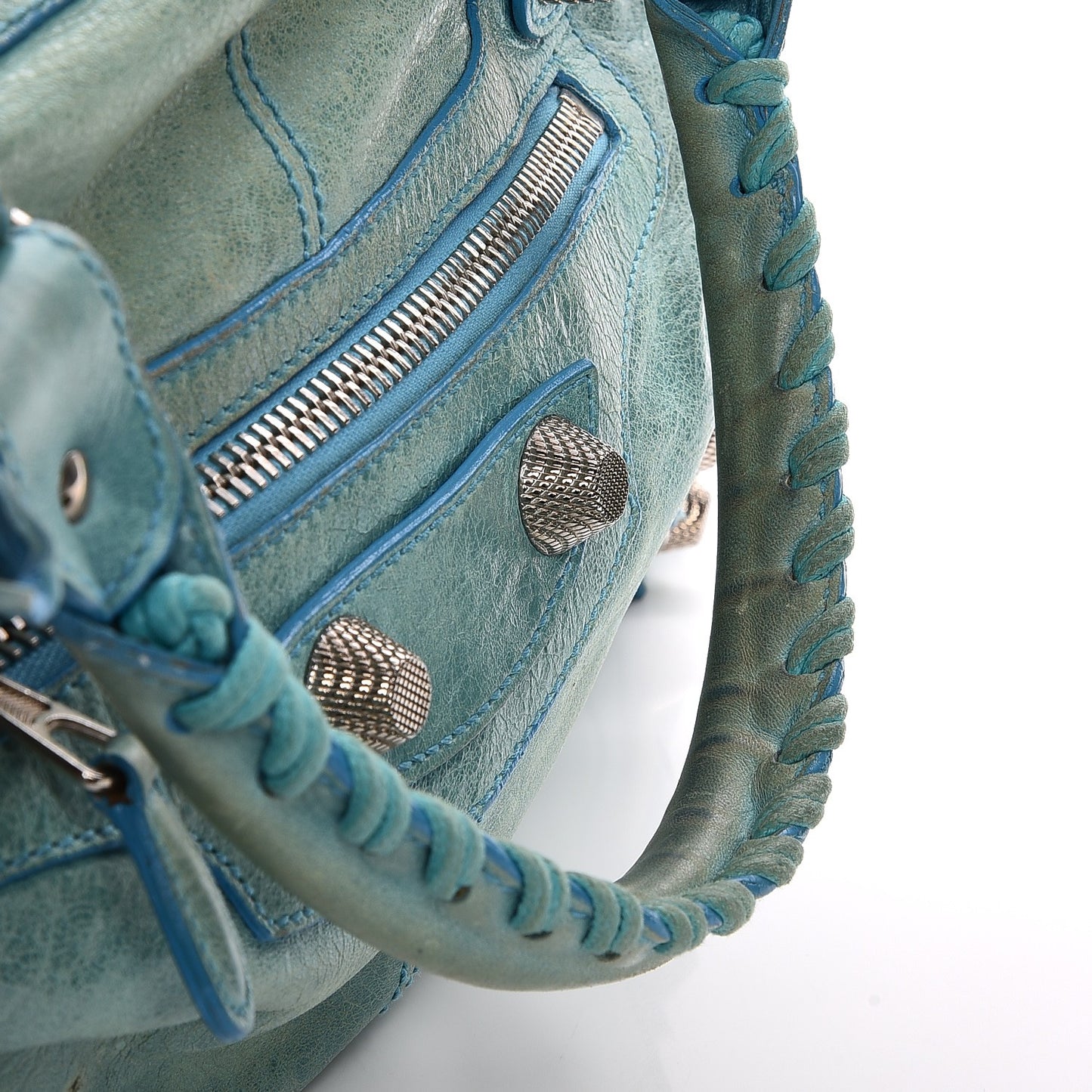 Agneau Giant 21 Silver Hardware Work Sky Silver Hardware