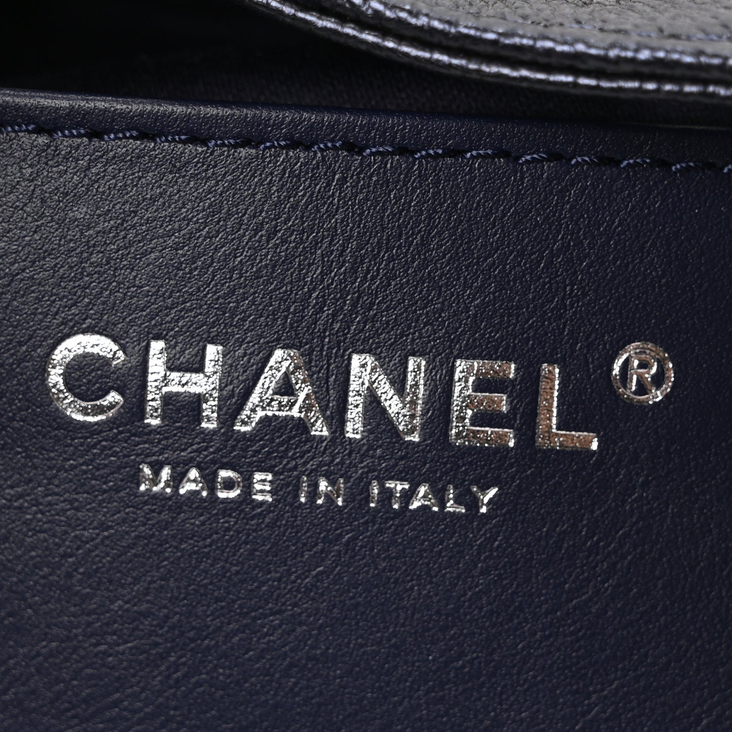 Metallic Caviar Quilted Mini Chanel 25 Handbag Dark Blue