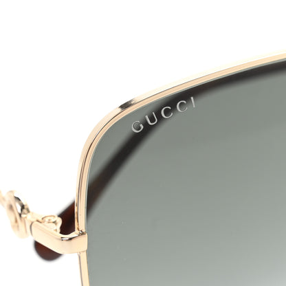 Gucci Metal Horsebit Square Frame Sunglasses GG0879S Gold 8 of 9
