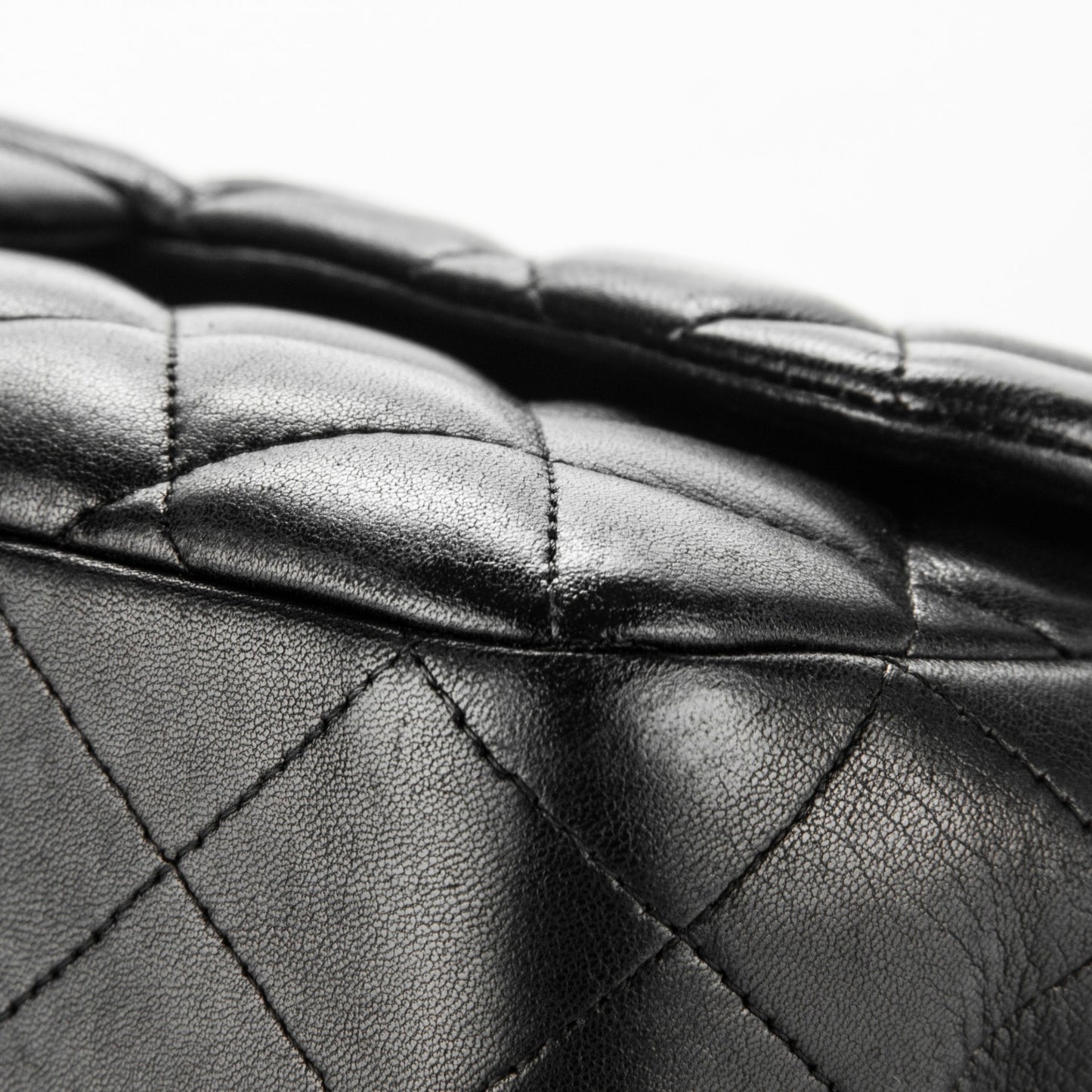 Lambskin Quilted Jumbo Single Flap Black