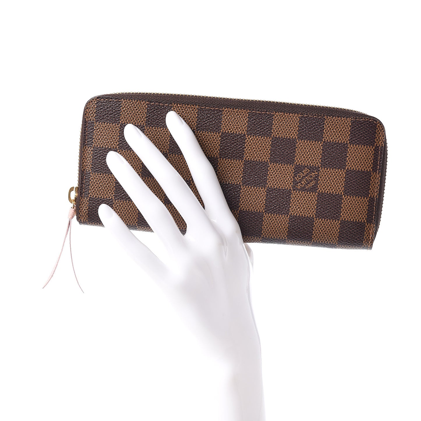 Damier Ebene Clemence Wallet Rose Ballerine