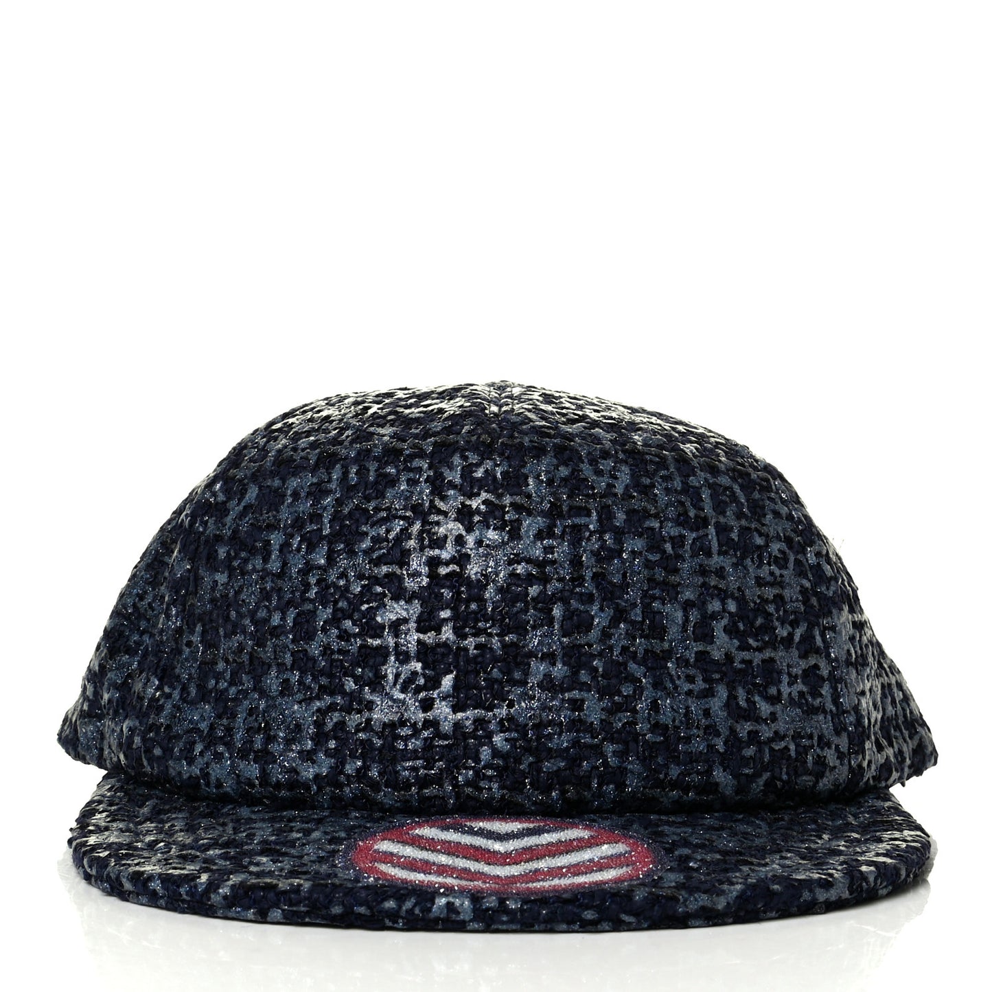 Glittered Tweed Cap Hat Navy Blue