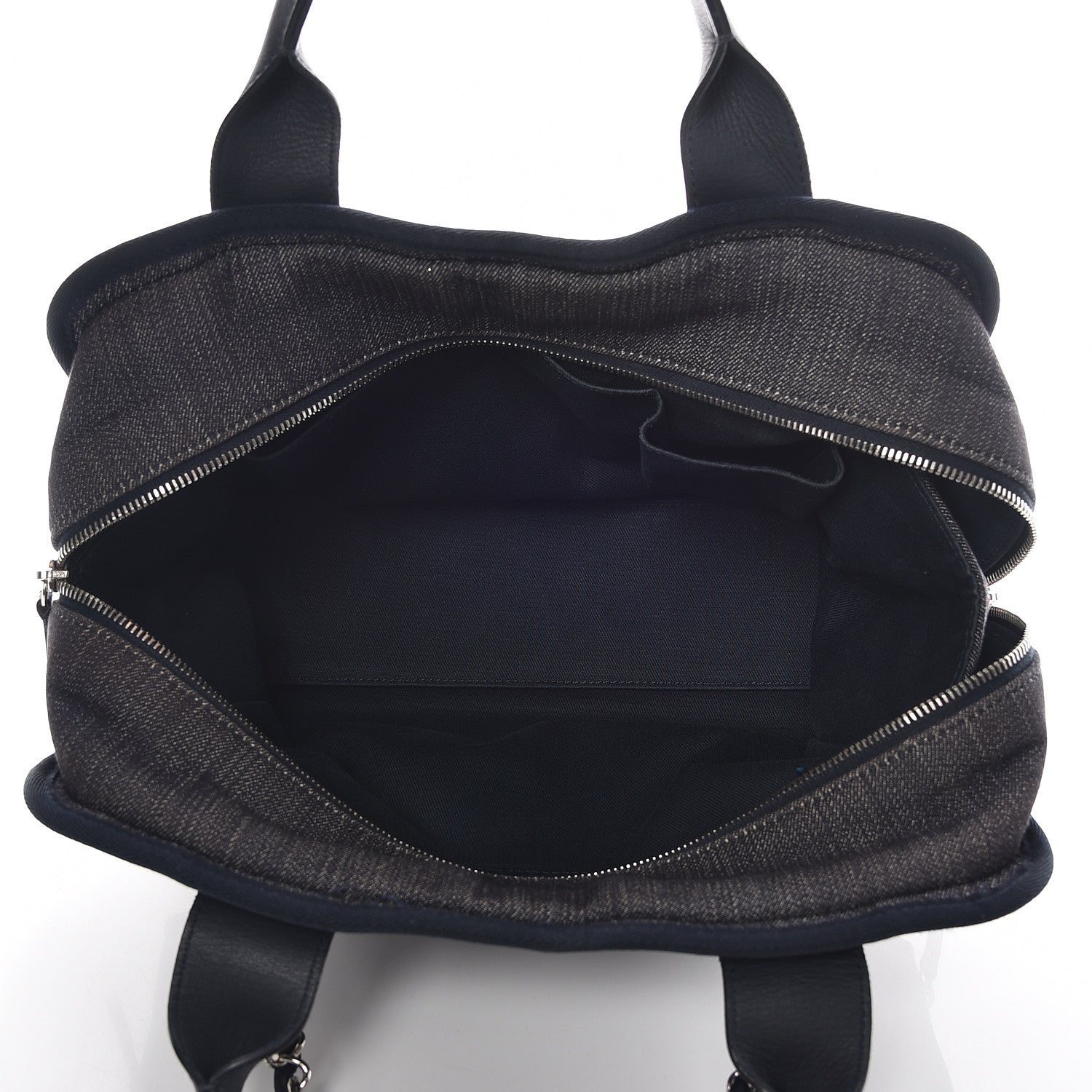 Chanel Denim Deauville Bowling Bag Dark Blue 6 of 17