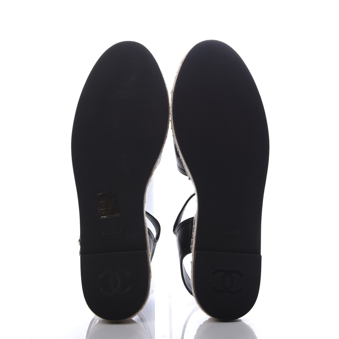 Lambskin CC Ankle Strap Espadrilles 40 Black