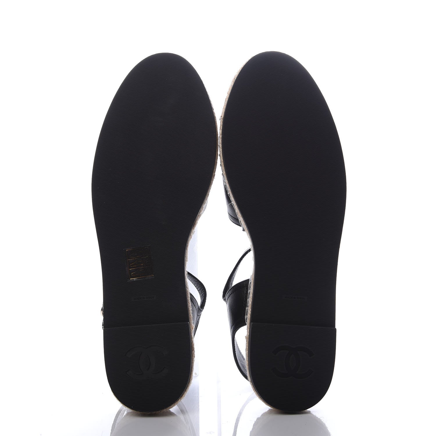 Chanel Lambskin CC Ankle Strap Espadrilles 40 Black 5 of 9