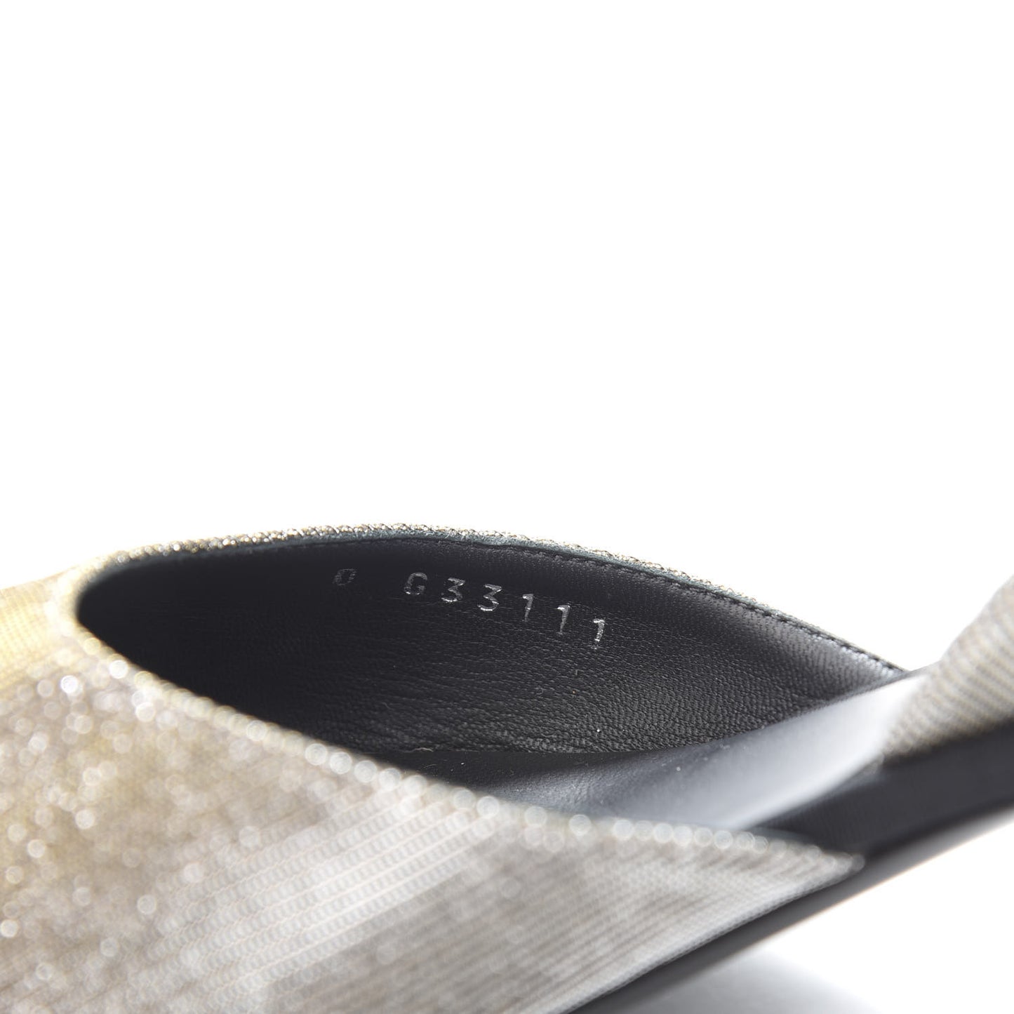 Glitter Grosgrain Cap Toe CC Slingback Pumps 40 Silver Black