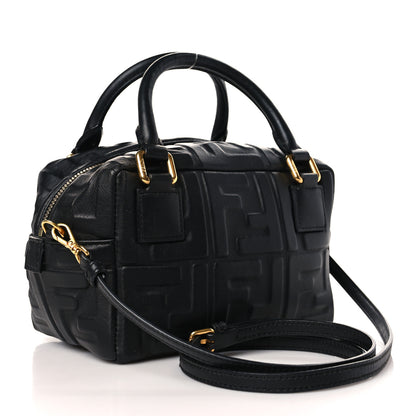 Fendi Nappa FF 1974 Embossed Mini Boston Black 3 of 9