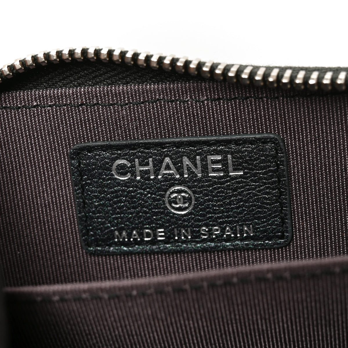 Chanel Iridescent Goatskin Quilted Zip Coin Purse Purple 6 of 8
